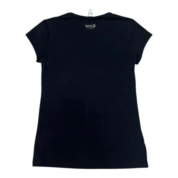 MNG by Mango Black Basic Short Sleeve Tee M - Picture 2 of 4